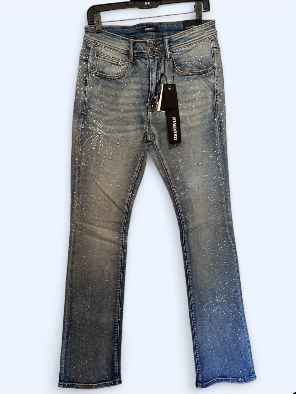 Kindred Slim Straight Embellished Light Blue Jeans